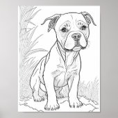 Pitbull Dog Aduloring Poster (Vorne)
