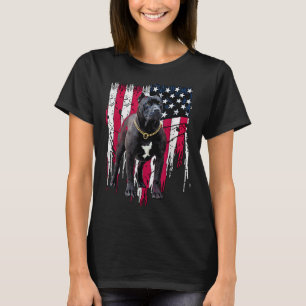 Pitbull Dog American Flag Phantastischer Cooler T  T-Shirt