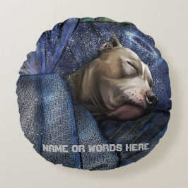 Pitbull Dog Angel Beileid Loss Beileid Rundes Kissen
