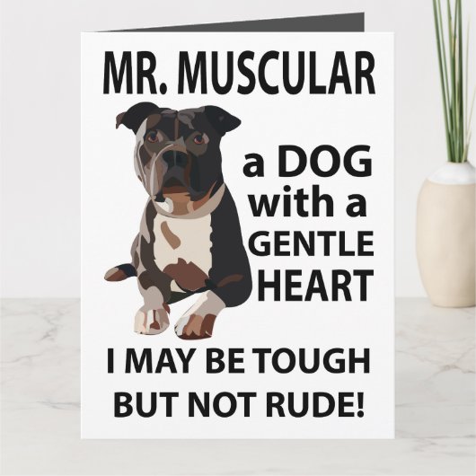 Pitbull Dog Animal Gruß Karte (Vorderseite)