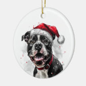 Pitbull Dog Christmas Personalized Keramik Ornament (Links)