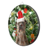 Pitbull Dog Christmas Tree Ornaments Snowman Dartscheibe (Vorderseite rechts)