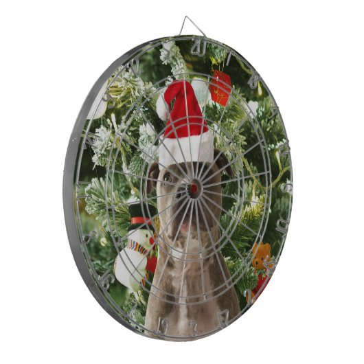 Pitbull Dog Christmas Tree Ornaments Snowman Dartscheibe (Vorderseite Links)