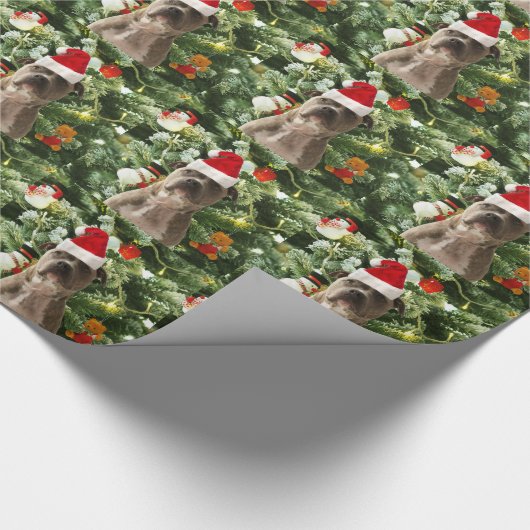 Pitbull Dog Christmas Tree Ornaments Snowman Geschenkpapier (Ecke)