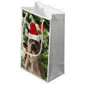 Pitbull Dog Christmas Tree Ornaments Snowman Kleine Geschenktüte (Rückseite Schrägansicht)