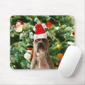Pitbull Dog Christmas Tree Ornaments Snowman Mousepad (Mit Mouse)