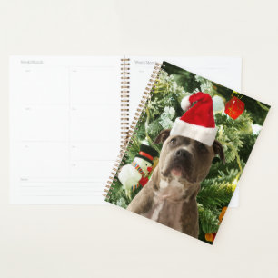 Pitbull Dog Christmas Tree Ornaments Snowman Planer