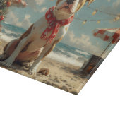 Pitbull Dog Christmas Vintag Beach Schneidebrett (Ecke)