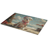 Pitbull Dog Christmas Vintag Beach Schneidebrett (Ecke)