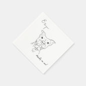 Pitbull Dog Cocktail Hochzeitsnapkins Serviette (Ecke)