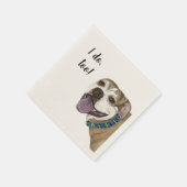 Pitbull Dog Custom Cocktail Napkin Serviette (Ecke)