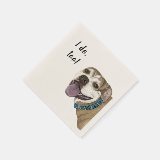 Pitbull Dog Custom Cocktail Napkin Serviette (Ecke)