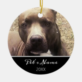 Pitbull Dog Custom Pet Foto Weihnachten Keramik Ornament
