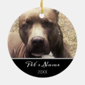 Pitbull Dog Custom Pet Foto Weihnachten Keramik Ornament (Hinten)