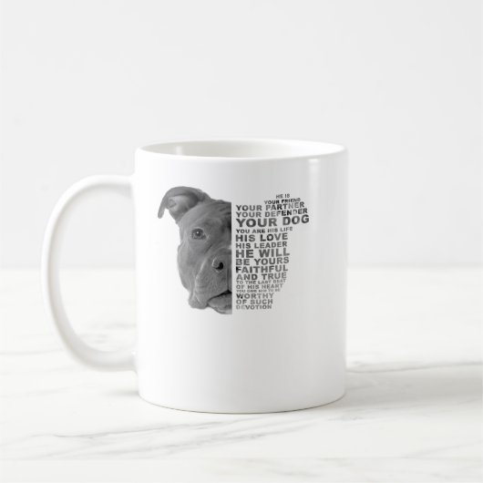 Pitbull Dog Er ist Ihr Freund Ihr Partner Ihr Tun Kaffeetasse (Links)