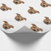 Pitbull Dog Face Pet Geschenkpapier (Ecke)
