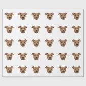 Pitbull Dog Face Pet Geschenkpapier (Flach)