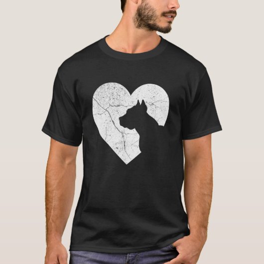 Pitbull Dog Funny Heart Valentine's Day Dog Dad Mo T-Shirt (Vorderseite)