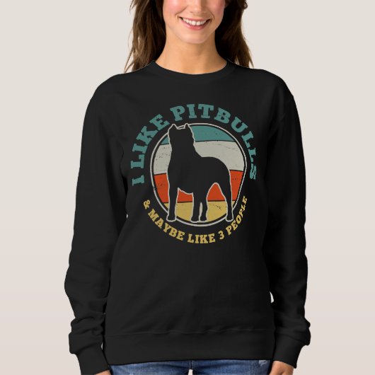 Pitbull Dog Funny Vintag Classic Sweatshirt (Vorderseite)