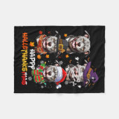Pitbull Dog Hallothanksmas Halloween-Erntedank Fleecedecke (Vorderseite (Horizontal))