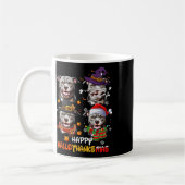 Pitbull Dog Hallothanksmas Halloween-Erntedank Kaffeetasse (Links)