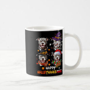 Pitbull Dog Hallothanksmas Halloween-Erntedank Kaffeetasse