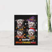 Pitbull Dog Hallothanksmas Halloween-Erntedank Karte (Vorderseite)