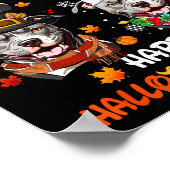 Pitbull Dog Hallothanksmas Halloween-Erntedank Poster (Ecke)
