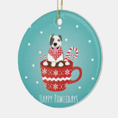 Pitbull Dog Happy Pawlidays Keramik Ornament (Links)