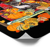 Pitbull Dog Herbstfall Pumpkin Truck Mappe Danke Poster (Ecke)