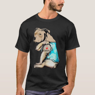 Pitbull Dog I Liebe Daddy Tattoo Funny Daddy Pitbu T-Shirt