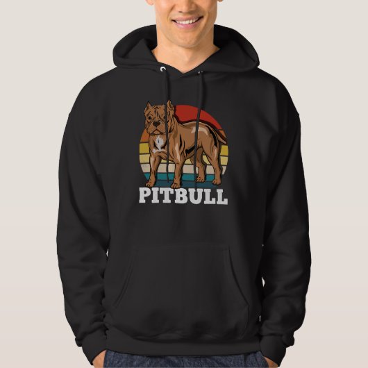 Pitbull Dog Lover Retro Hoodie (Vorderseite)