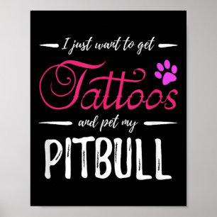 Pitbull Dog Lover Tattoo Shirt Funny Dog Mama Gesc Poster