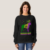 Pitbull Dog Mardi Gras Carnival Jester Beads Sweatshirt (Vorne ganz)