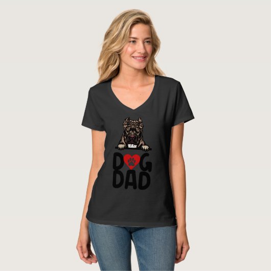 Pitbull Dog Men Pit Bull Terrier Vater Grube B T-Shirt (Vorderseite Vollansicht)
