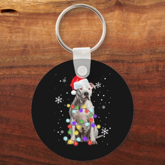Pitbull Dog Merry Dogmas Santa Pitbull Christmas T Schlüsselanhänger (Vorderseite)