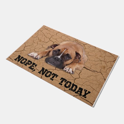 Pitbull Dog Nope Not Today Fußmatte (Schrägansicht)