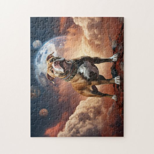 Pitbull dog on Mars on a Jigsaw Puzzle! Puzzle (Vertikal)