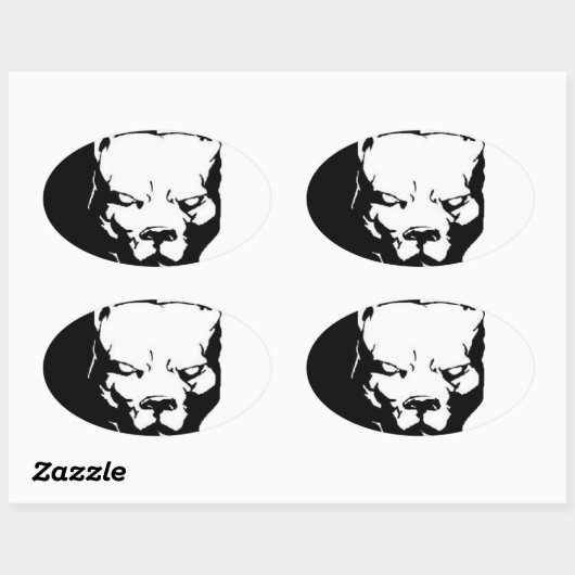 Pitbull Dog Ovaler Aufkleber (Blatt)