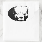 Pitbull Dog Ovaler Aufkleber (Tasche)