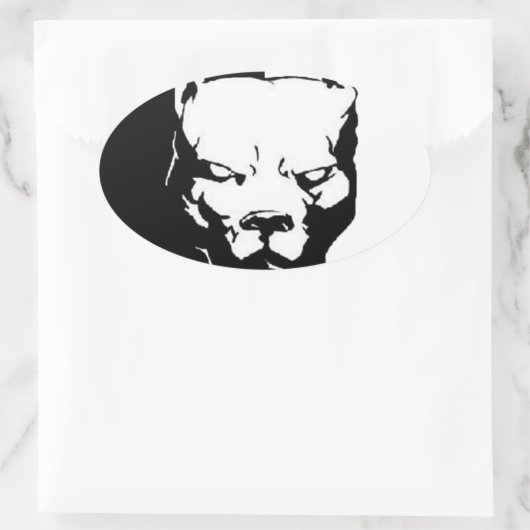 Pitbull Dog Ovaler Aufkleber (Tasche)