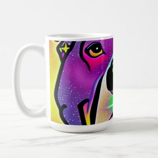 Pitbull Dog Pop Art Kaffeetasse (Links)