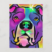 Pitbull Dog Pop Art Postkarte (Vorderseite)