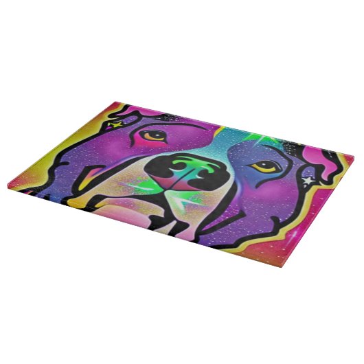 Pitbull Dog Pop Art Schneidebrett (Ecke)