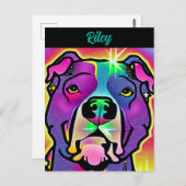 Pitbull Dog Pop Personalisiert Postkarte (Vorne/Hinten)