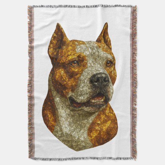 Pitbull Dog Portrait Decke (Vorderseite Vertikal)