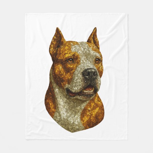 Pitbull Dog Portrait Fleecedecke (Vorderseite)