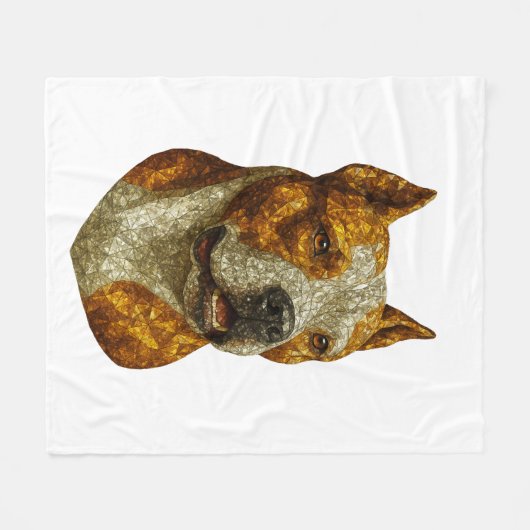 Pitbull Dog Portrait Fleecedecke (Vorderseite (Horizontal))