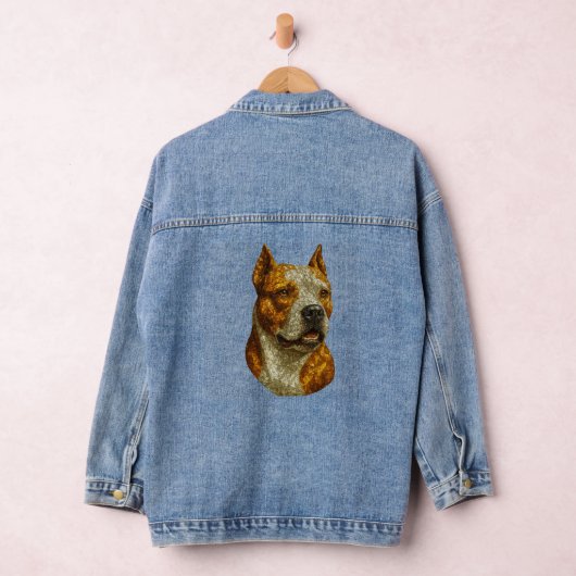 Pitbull Dog Portrait Jeansjacke (Hangar)