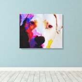 Pitbull Dog Portrait Leinwand Art Print (Insitu (Holzboden))